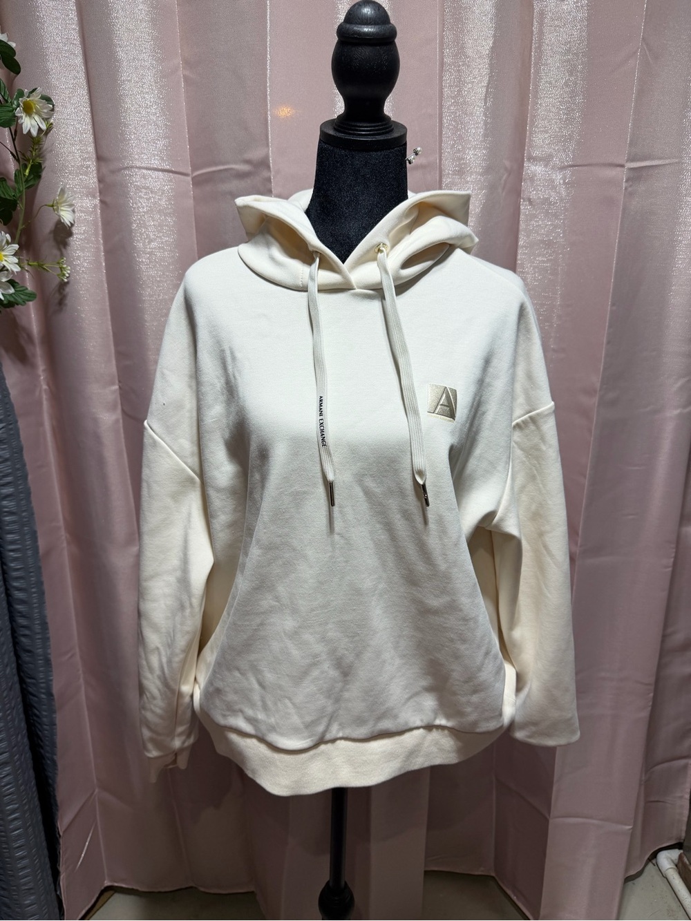 Armani Exchange Cream Hooded Sweatshirt